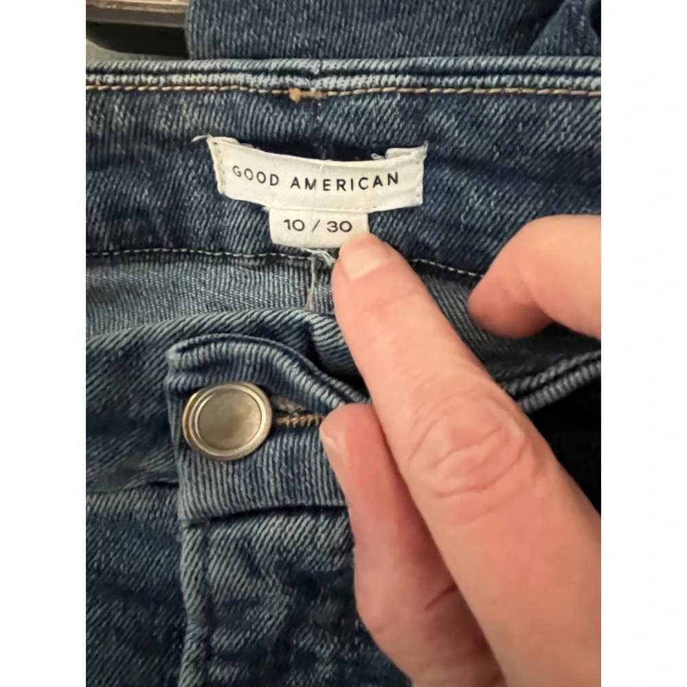 Good American Women's Rough Frayed‎ Hem Jeans Distressed Size 10 27